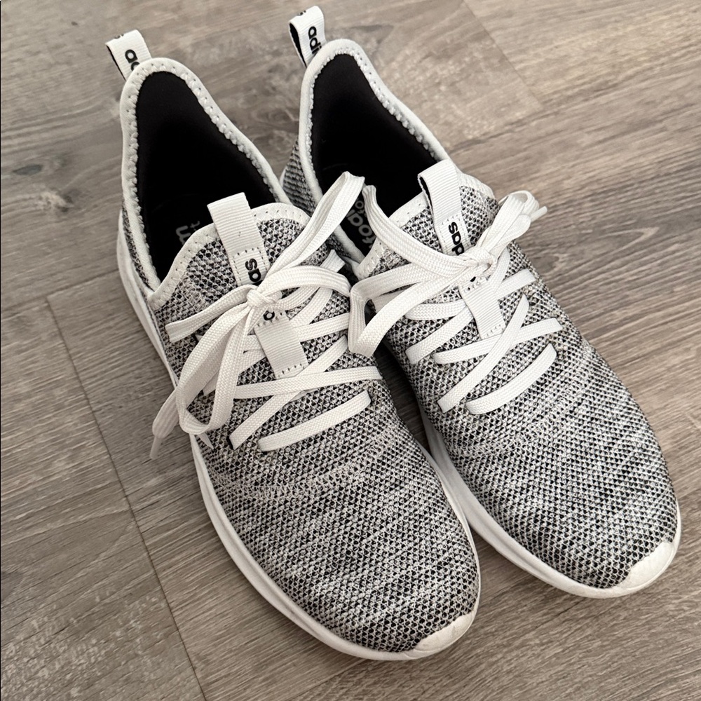 adidas Gray Knit Women’s Sneakers with White Accents